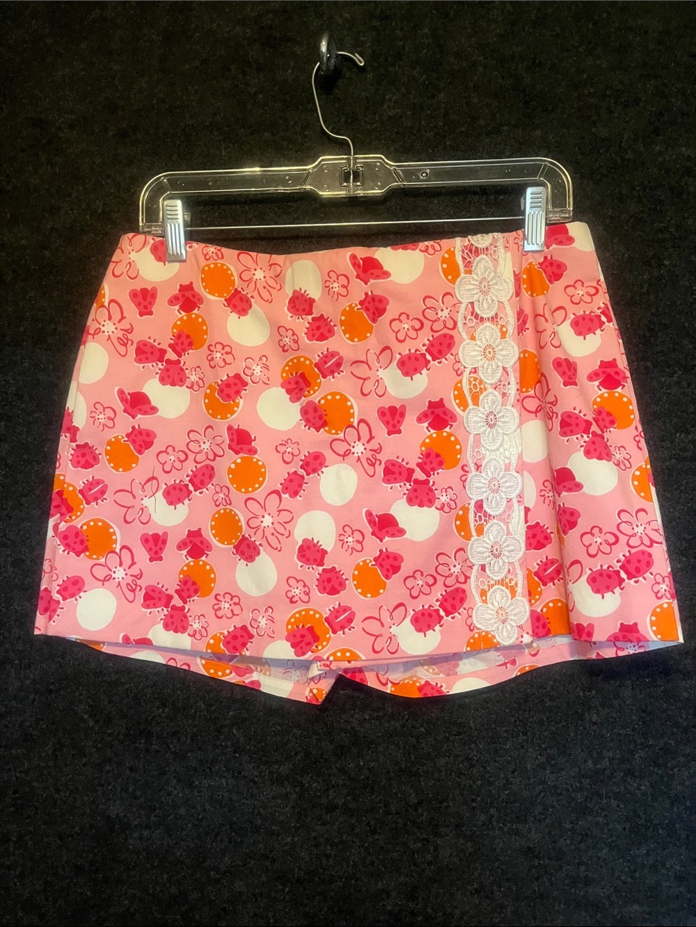 Lilly Pulitzer Pink Orange Floral Polka Dot Skort